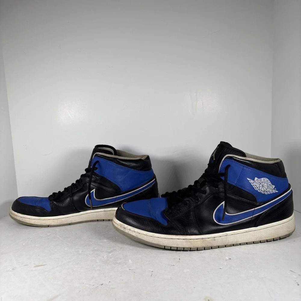 Size 14 Nike Air Jordan 1 Retro‎ Mid Game Royal Blue Sneakers 554724-007